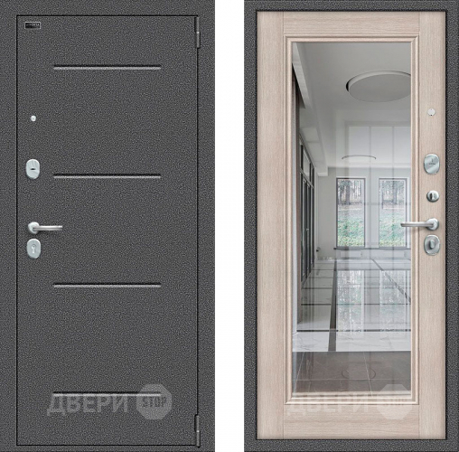 Входная металлическая Дверь Bravo Porta S-2 104/П61 с зеркалом Капучино в Щёлково