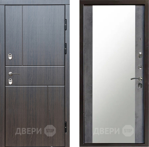 Входная металлическая Дверь Престиж TERMO с терморазрывом Горизонт Венге Зеркало Бетон темный в Щёлково