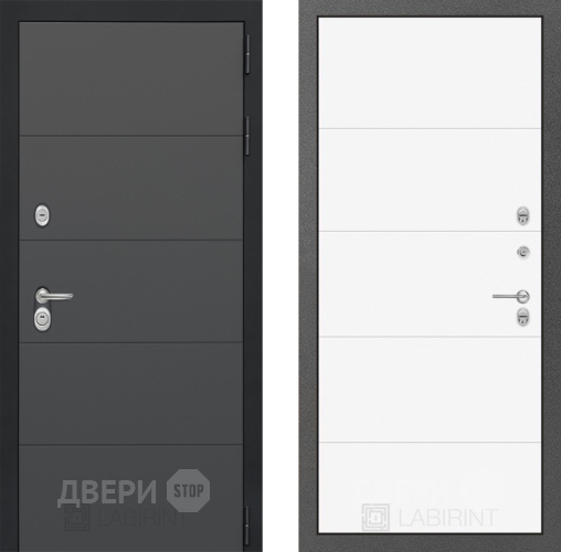 Входная металлическая Дверь Лабиринт (LABIRINT) Art 13 Белый софт в Щёлково