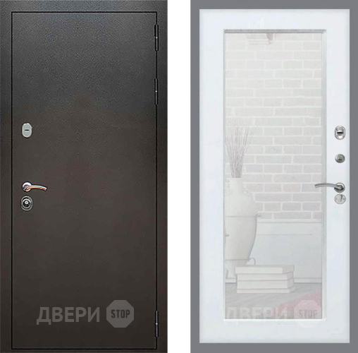 Входная металлическая Дверь Рекс (REX) 5 Серебро Антик Зеркало Пастораль Силк Сноу в Щёлково
